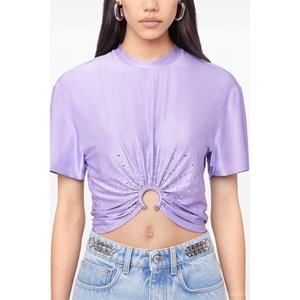 NEW RABANNE piercing detail t-shirt in lavender